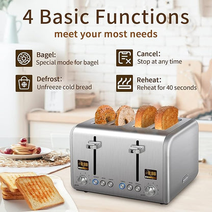 SEEDEEM 4 Slice Stainless Toaster