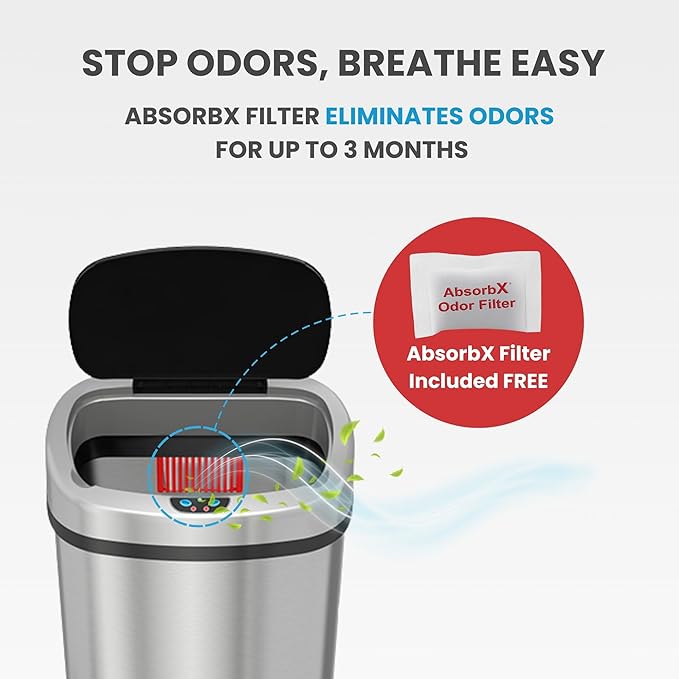 iTouchless 13 Gallon Oval Sensor Trash Can