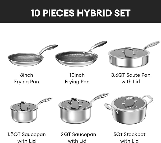 COOKER KING Non Stick Pots and Pans Set, Frying Pans, Saute Pan & Stock Pot