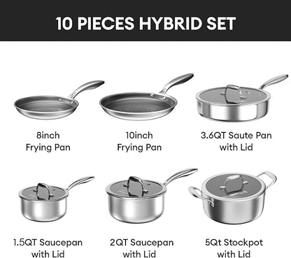 COOKER KING Non Stick Pots and Pans Set, Frying Pans, Saute Pan & Stock Pot