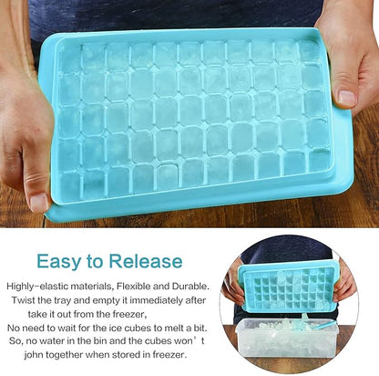 2Pack Ice Cube Tray with Lid and Bin