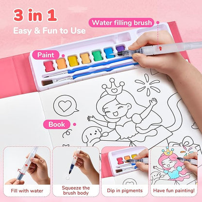 JoyCat Paint with Water Coloring Books for Toddlers, Watercolor Painting Sets for Kids Ages 3-5 4-8, Arts and Crafts Drawing Activities Toy Birthday Gift for Boys Girls (Party)