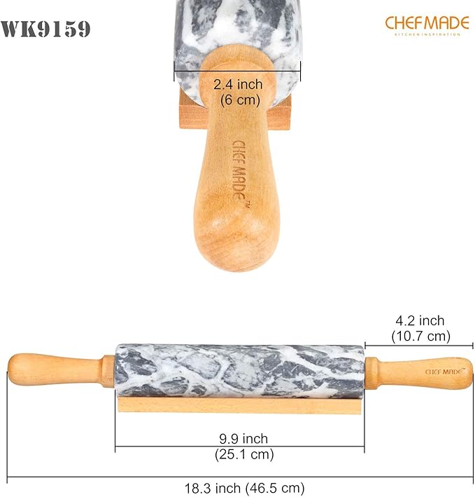 CHEFMADE 18-Inch Marble Rolling Pin