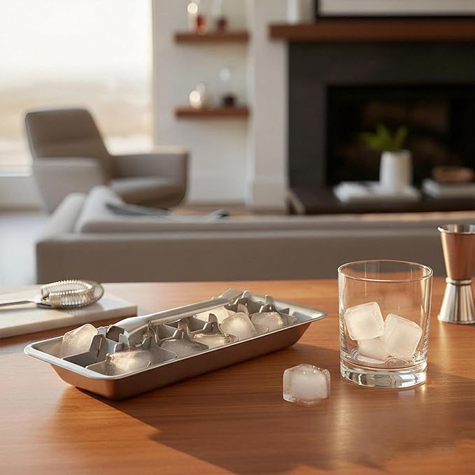Stainless Steel Ice Cube Trays, 18-Slot Detachable & Easy-Release Freezer Tray