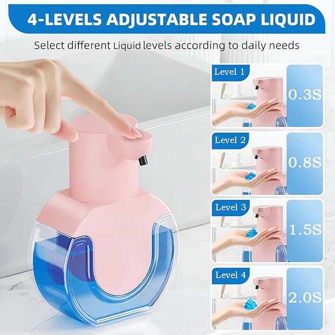 2Pack Automatic Soap Dispenser Touchless, Rechargeable Liquid Soap Dispenser