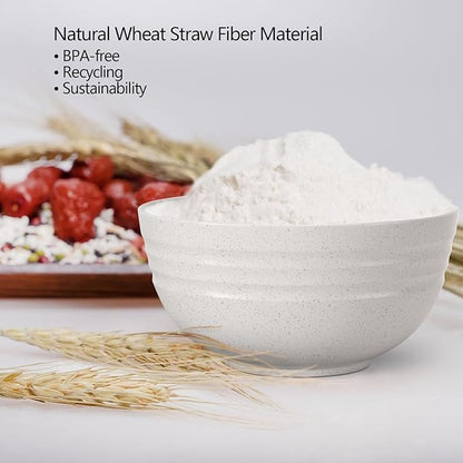 Homestockplus 24 Oz Unbreakable Cereal Bowls Set of 8 - Microwave & Dishwasher Safe Wheat Straw Fiber Bowls for Soup, Rice, Salad - Eco-Friendly and Robust 【Non Ceramic】