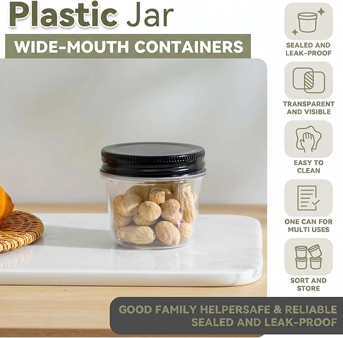 novelinks 4 oz Small Plastic Jars