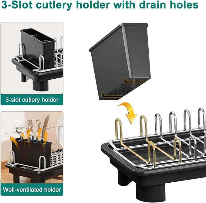 junyuan Compact Dish Drying Rack, Small Dish Rack