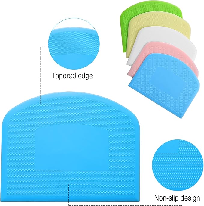 10 Pcs Plastic Bench Scraper for Baking