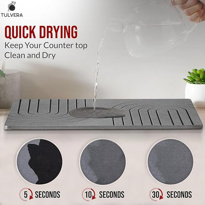 Stone Dish Drying Mat for Kitchen Counter – Diatomaceous Earth Drying Mat |
