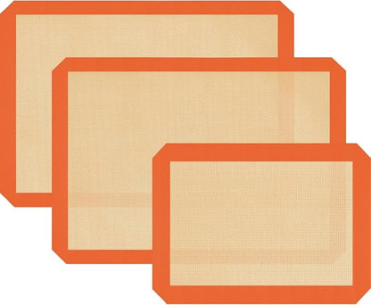 Silicone Baking Mat Set of 3, Silicone Baking Mats Cookie Sheet, Non-Stick Mats