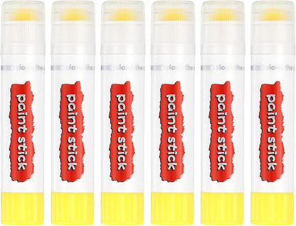 PATIKIL Tempera Paint Sticks, 6 Pcs Solid Tempera Paints Sticks Washable Bulk Markers Pen Quick Drying for Artists Beginners Art Supplies, Lemon Yellow