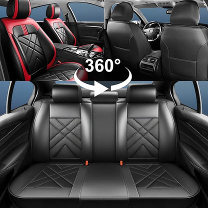 Blazer Car Seat Covers Fit for Chevrolet/Chevy Blazer 2019-2026, Full Coverage Leather Waterproof Breathable Seat Covers, Automotive Seat Protectors, Airbag Compatible, (5 Seats, Red Black)