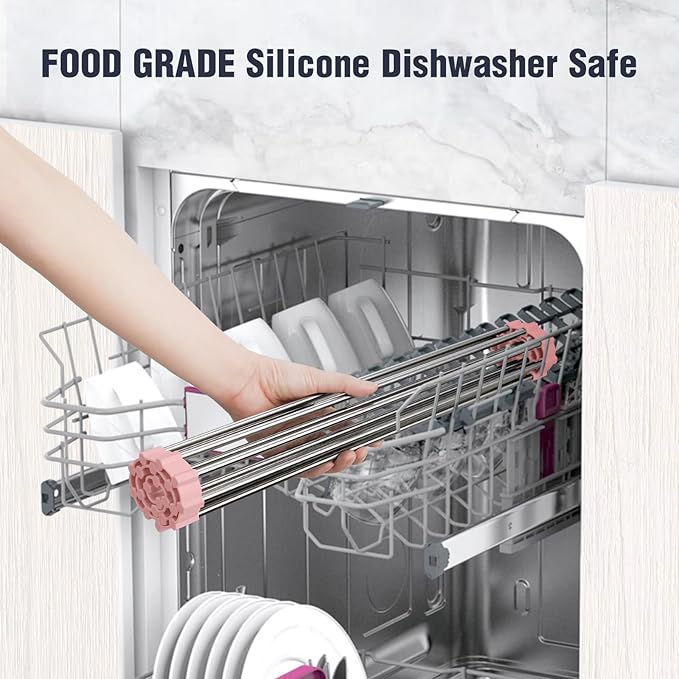 Tomorotec 21" x 15.5" Roll Up Dish Drying Rack Over Sink Drying Rack Sink Cover