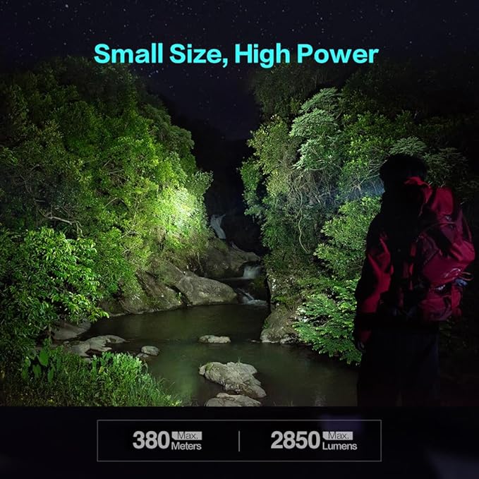 SK05 2850 LM Rechargeable Flashlight with 6000mAh Power Bank, IP68 Waterproof EDC Flashlight, Magnetic Camping Light with Flood/Spot/RGB Sidelight for Outdoor Hiking Emergency Survival Gear