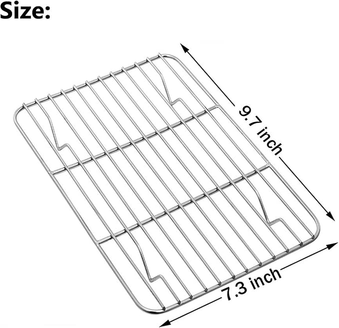 E-far Small Baking Cooling Rack Set of 2, Stainless Steel Metal Roasting