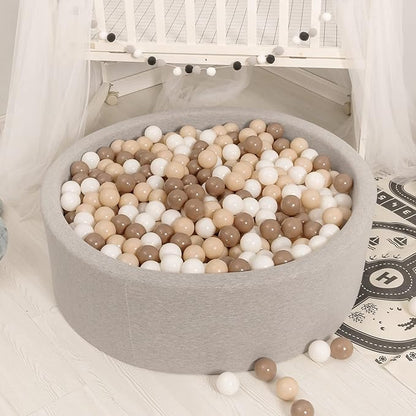 GOGOSO Ball Pit Balls for Toddlers Phthalate-Free BPA-Free Non-Toxic Crush Proof Soft Plastic Play Balls Baby Kids Shape Tent Pool Playhouse Playpen Party Decor,Coffee Brown Beige,100PCS