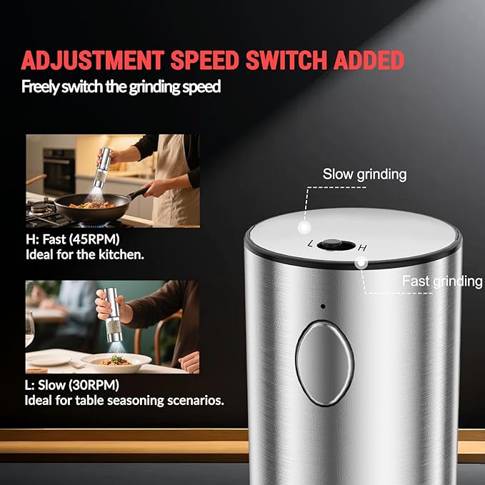 Electric Salt and Pepper Grinder Set