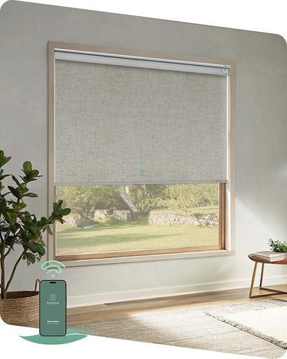 Yoolax Motorized Blinds App Control, Cordless Automatic Shades Roller Window