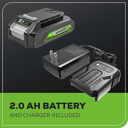 Greenworks 24V Lantern Cordless 500lm Camping Light Kit with USB-A and USB-C Port, 2Ah Battery and Charger Included