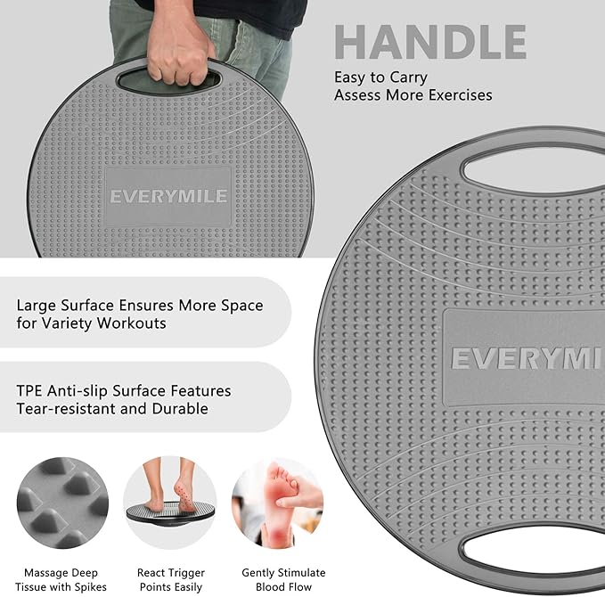 EVERYMILE Wobble Balance Board, Exercise Balance Stability Trainer Portable
