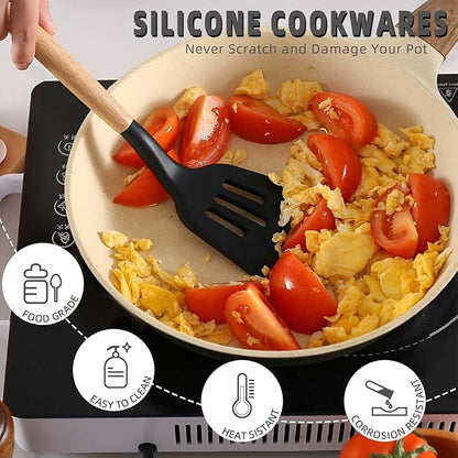Silicone Camping Cooking Set Car Camping Essentials Cooking Kitchen Set, RV Camping Cookware Must Haves Gifts Camping Cooking Essentials, Camp Cooking Set for Travel Hiking Picnic