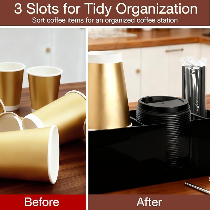 Acrylic Coffee Cup Holder for Countertop, 3 Slots Acrylic Coffee Bar