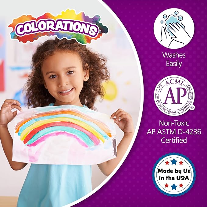 Colorations Paraben-Free Simply Washable Tempera Paint for Kids - 1/2 Gallon Value Size, Vibrant White. Non-Toxic and Made in The USA