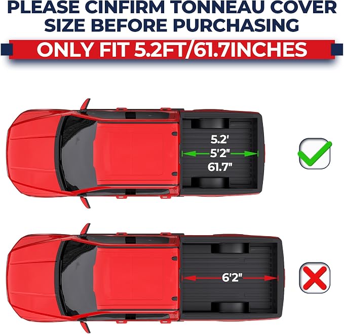 MOSTPLUS Tri-Fold Hard Truck Bed Tonneau Cover On Top Compatible for 2009-2014 Ford F150 F-150 Bed 3 Fold Styleside Solid (5.5 FT Feet Bed)