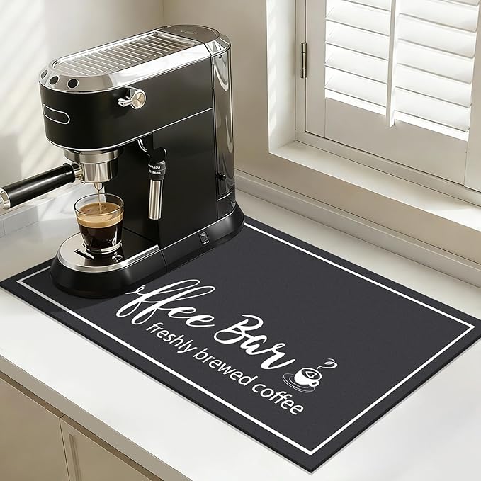 Findosom 12"x 20" Dish Drying Mat, Super Absorbent & Cuttable Coffee Mat