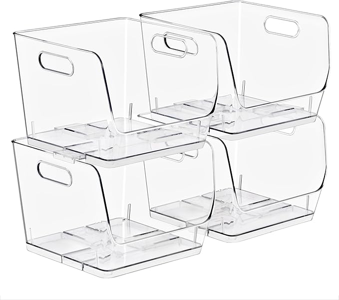 Sorbus Stackable Storage Bins Open Front, Pantry Bins