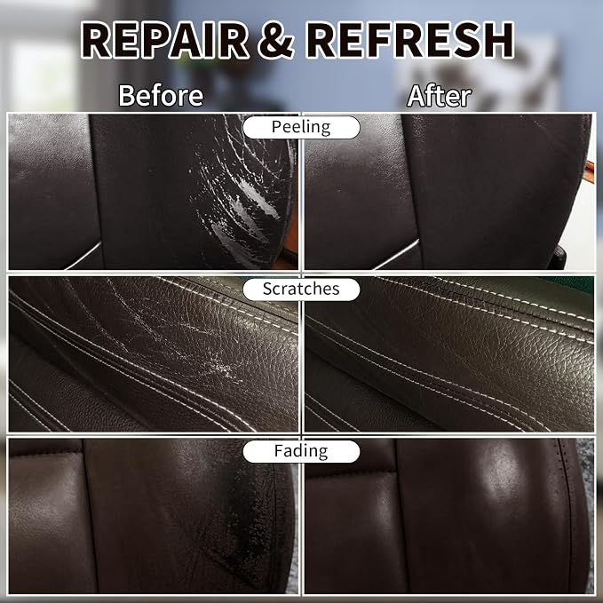 Dark Brown Leather Recoloring Balm with 100ml Mink Oil,Leather Couch Scratch Remover,Leather Repair kit for Vinyl Furniture and Car Interior,Leather Dye Paint,Mink Oil for Leather