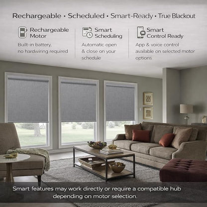 Zshine Motorized Blackout Window Blinds Customize Width Remote Control Wireless