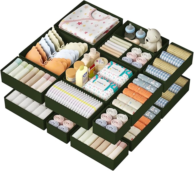 DIMJ Drawer Organizer Clothes 15 Pack