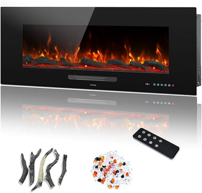 42" Electric Fireplace Inserts, Recessed & Wall Mounted Fireplace Heater