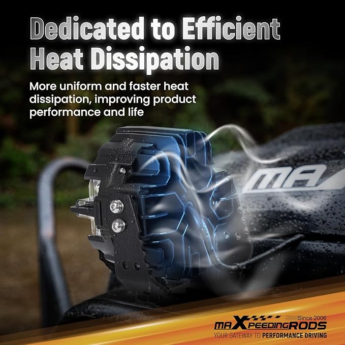 maXpeedingrods Round LED Off Road Lights 5" 178W 21360LM Fog Lights with Amber/White DRL, LED Light Bar 270°Side Shooter for Trucks SUV Pickup ATV UTV Motorcycles, with 4 Black Light Covers