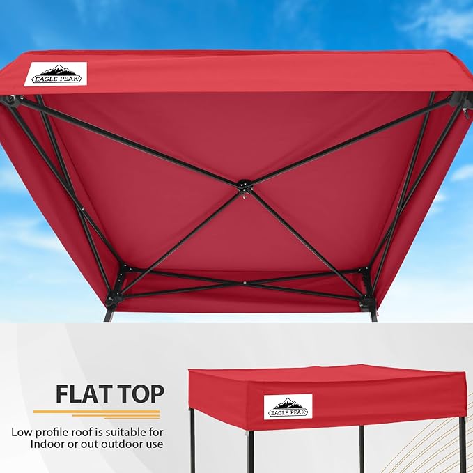 EAGLE PEAK Flex Compact 4x4 Pop-up Canopy Changing Room, Portable Privacy Dressing Room for Indoor Fashion Photoshoots, Camping, or Pool, Red
