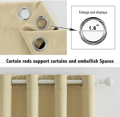 Anytime 100% Blackout Curtain 2 Panels Set, Thermal Insulated Window Drapes