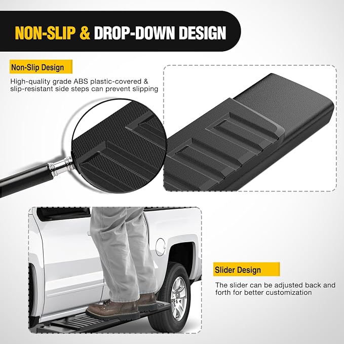 Nilight Running Boards for 2022 2023 2024 2025 2026 Toyota Tundra Crewmax Cab 4 Full Size Doors 6 Inch Side Step Nerf Bars Black