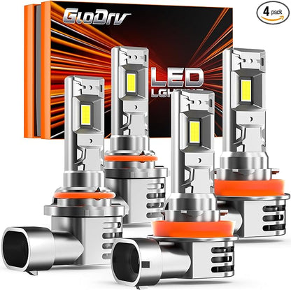 [2026 Upgrade] H 11 90 05 Led Bulbs [Latest & Brightest] 80000lm 800% Brighter 1:1 Mini Size Design With 6000k Cool White，Direct Installation Fog Light Bulbs Plug and Play, Pack of 4