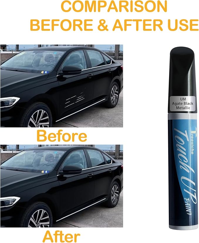 UM Agate Black Metallic Touch Up Paint for Ford Exact Match, Car PaintPen Scratch Repair 2 in 1 Touch Up Paint, Car Scratch Remover for Deep Scratches Exact Match Rapid Drying of Paint Coating
