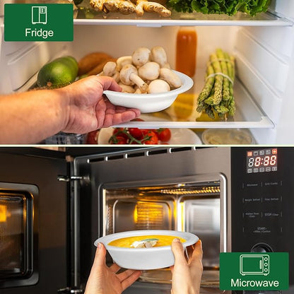 Paper Bowls 12oz, Disposable Bowls Heavy Duty, 250-Pack 100% Compostable Disposable Soup Bowl, Biodegradable Bagasse Hot Food Plates and Bowls -White