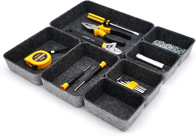 Welaxy Drawer organizers tray felt storage bin office Shallow Small Desk box