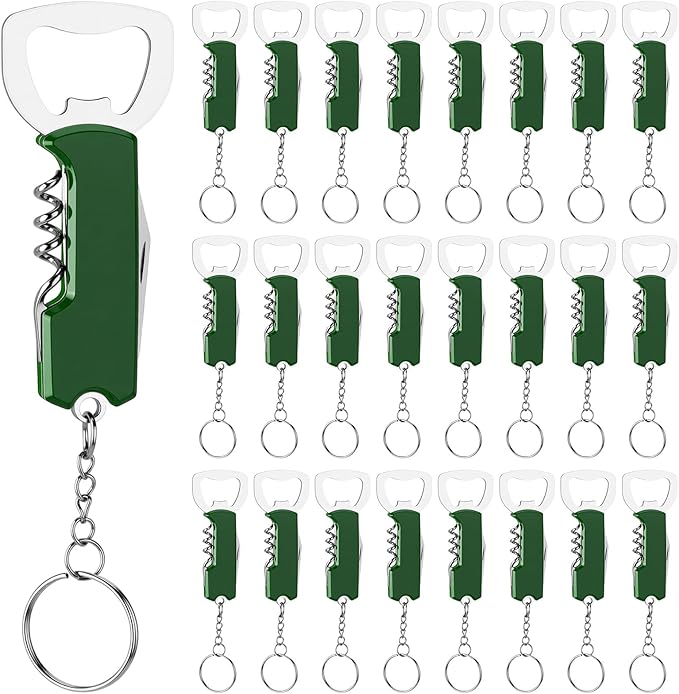 Ziliny 24 Pcs Bottle Opener Keychain Bulk Wine Bottle Beer Opener Keychain