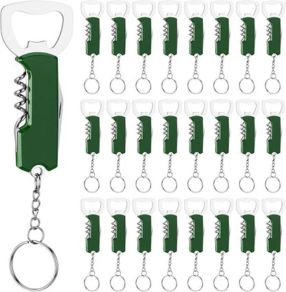 Ziliny 24 Pcs Bottle Opener Keychain Bulk Wine Bottle Beer Opener Keychain