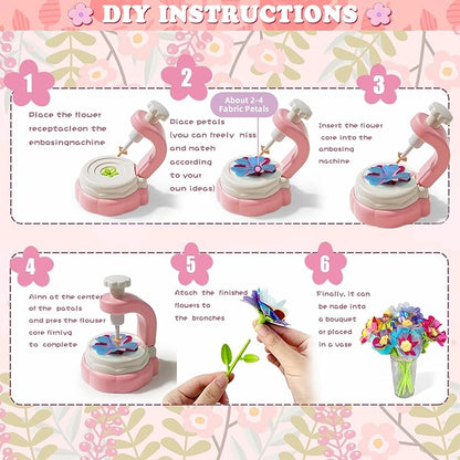 Autotechnx 216PCS Fabric Flower Bouquets Toys, Arts and Crafts for Kids Ages 3-12, DIY Flower Bouquet Kit, Girls & Boys Birthday Gift Ideas, Creative Preschool Learning Educational Toys