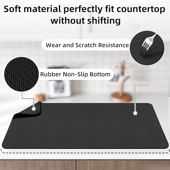 LOPNUR Kitchen Dish Drying Mat, 31.5"x17" Extra Large Dish Drying Mats