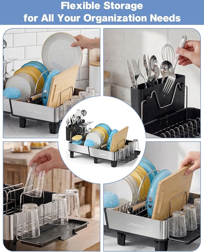 Dish Drying Rack, 304 Stainless Steel Exendable Dish Rack