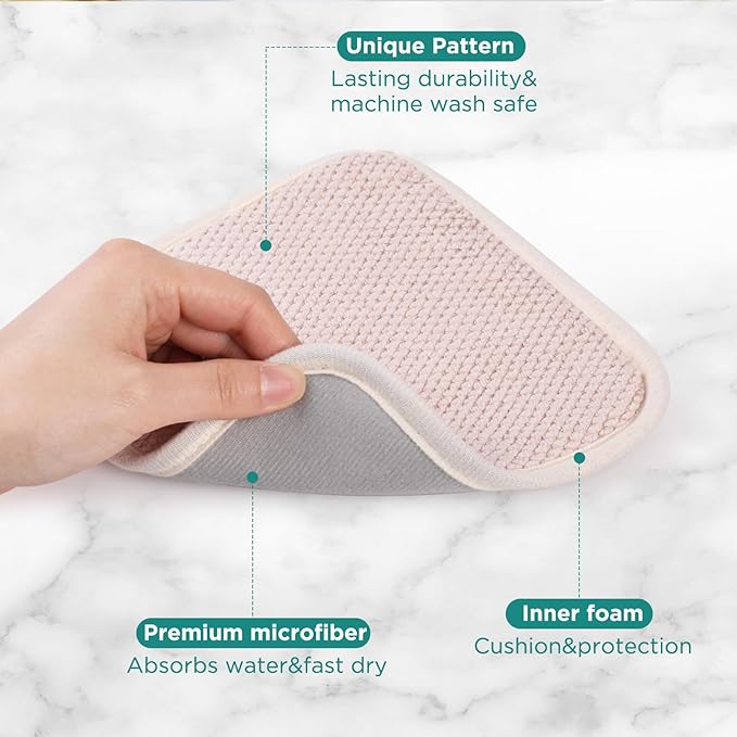 GeeRic Microfiber Dish Drying Mat, Super Absorbent Kitchen Dish Drying Pad