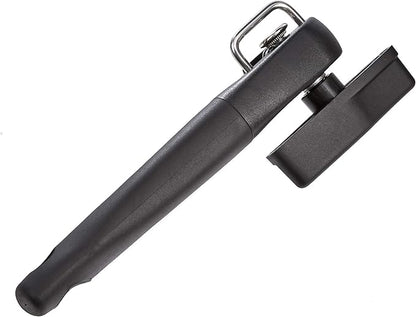 Amazon Basics Manual Can Opener, Hand Held, Black Soft Grip Single Handle, Large